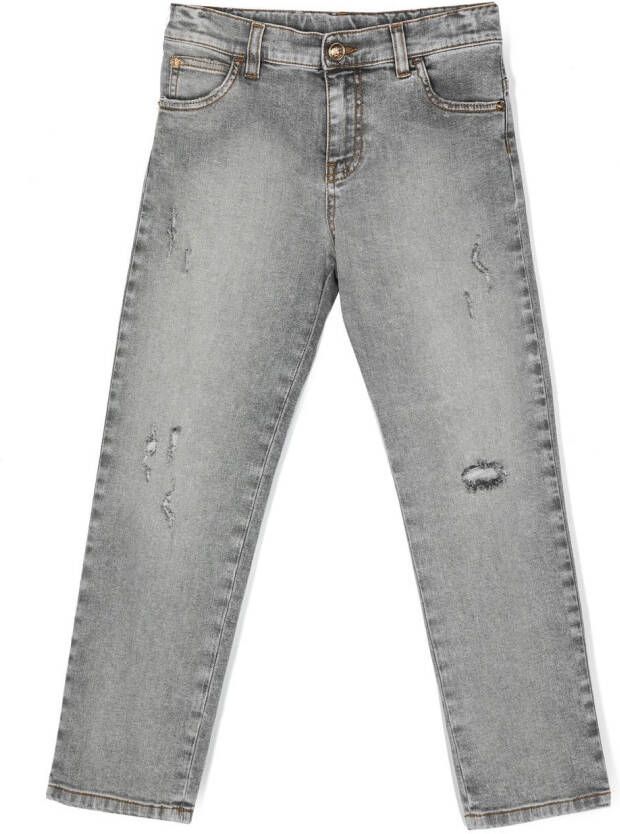Versace Kids Jeans met logopatch Grijs