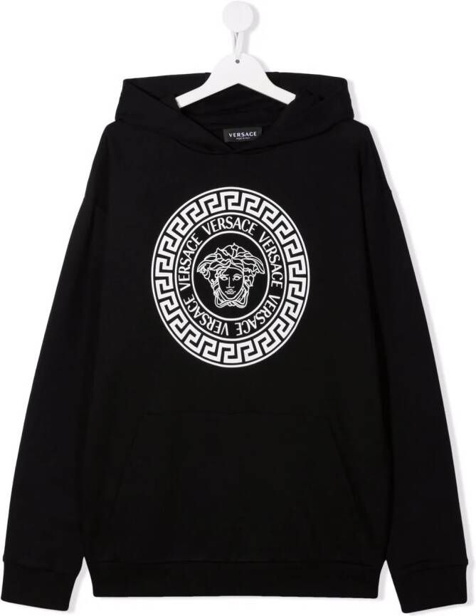 Versace Kids Katoenen hoodie Zwart