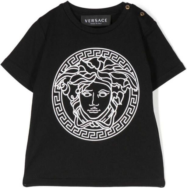 Versace Kids Katoenen T-shirt Zwart