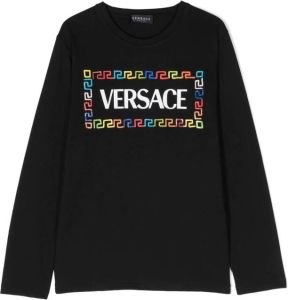 Versace Kids T-shirt met lange mouwen Zwart