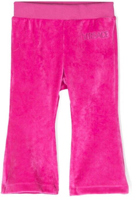 Versace Kids Fluwelen legging Roze