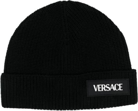 Versace Kids Muts met logopatch Zwart