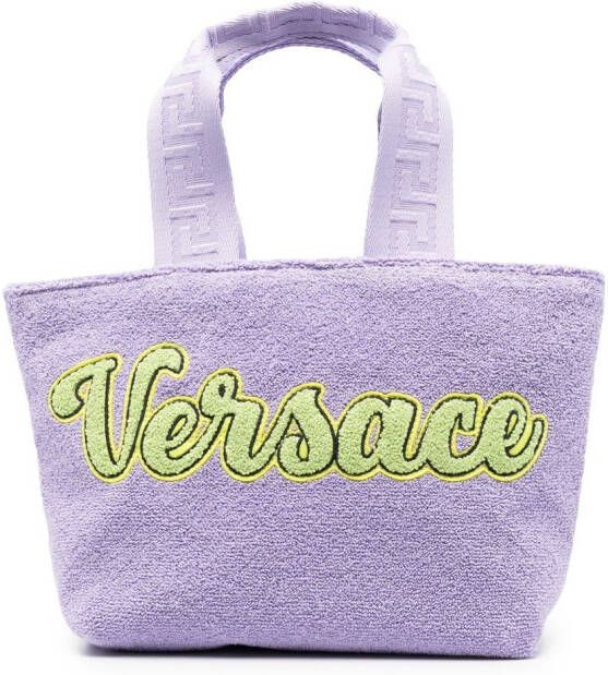 Versace Kids Shopper met logopatch Paars