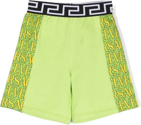 Versace Kids Bermuda shorts met logoprint Groen