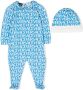 Versace Kids Pyjama en muts met logoprint Blauw - Thumbnail 1