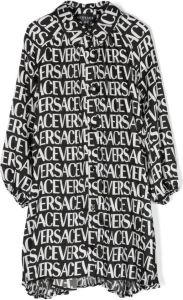 Versace Kids Shirtjurk met logoprint Zwart