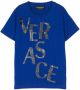Versace Kids T-shirt met logoprint Blauw - Thumbnail 1