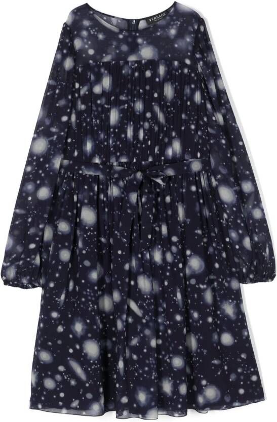 Versace Kids Maxi-jurk met print Blauw
