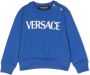 Versace Kids Katoenen sweater met logoprint Blauw - Thumbnail 1