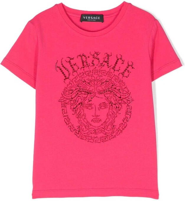Versace Kids T-shirt met Medusa patroon Roze