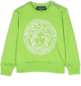 Versace Kids Sweater met logoprint Groen
