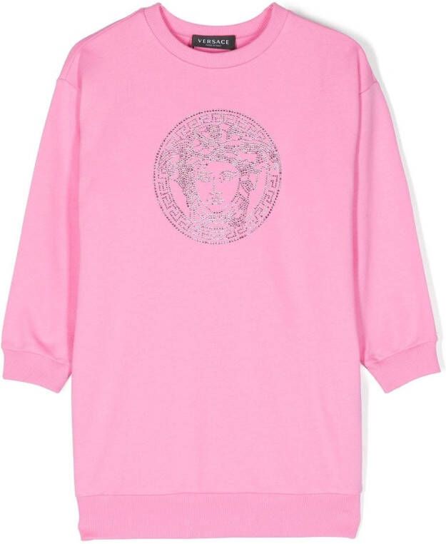 Versace Kids Sweaterjurk met Medusa-logo Roze