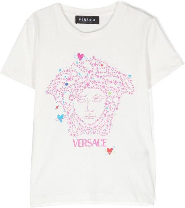 Versace Kids T-shirt met Medusa-print Wit