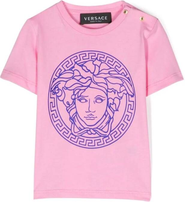 Versace Kids Medusa katoenen T-shirt Roze