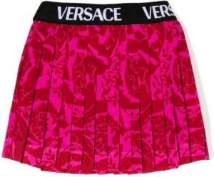 Versace Kids Plooirok met Barocco-print Roze