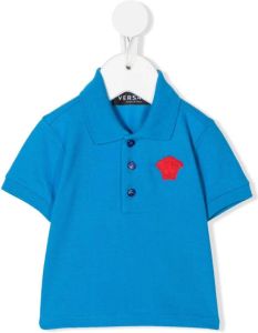 Versace Kids Poloshirt met borduurwerk Blauw