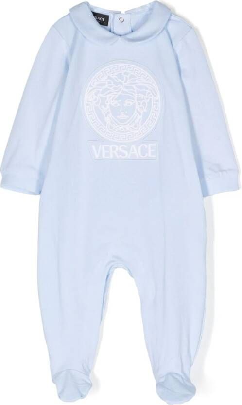 Versace Kids Pyjama van stretch-katoen Blauw