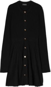 Versace Kids Ribgebreide jurk Zwart