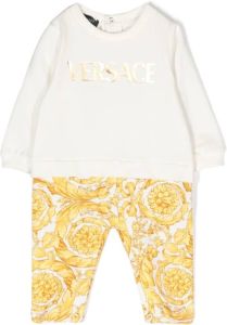 Versace Kids Romper met Barocco print Wit