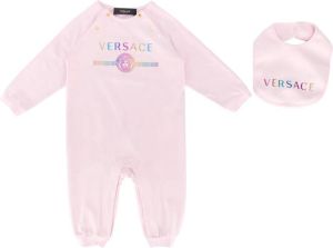 Versace Kids Romper met logoprint Roze
