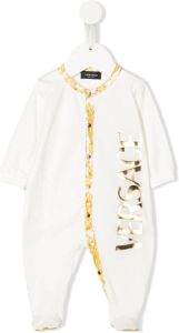 Versace Kids Romper met logoprint Wit