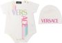 Versace Kids Romper set met logoprint Wit - Thumbnail 1
