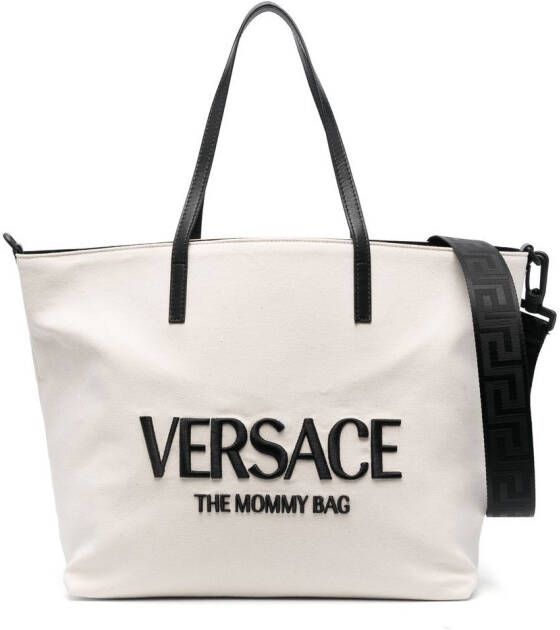 Versace Kids Shopper met geborduurd logo Beige