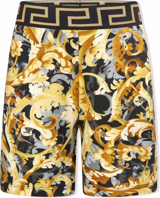 Versace Kids Shorts met barokprint Geel