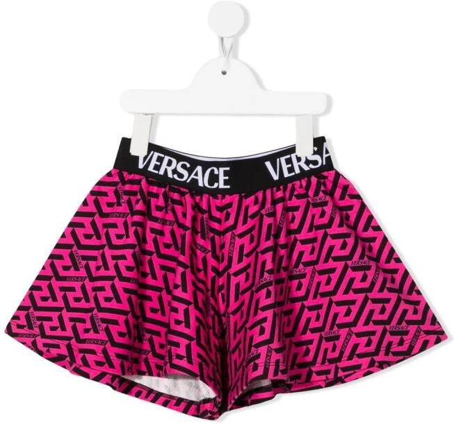 Versace Kids Shorts met logoband Roze