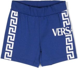 Versace Kids Shorts met logoprint Blauw