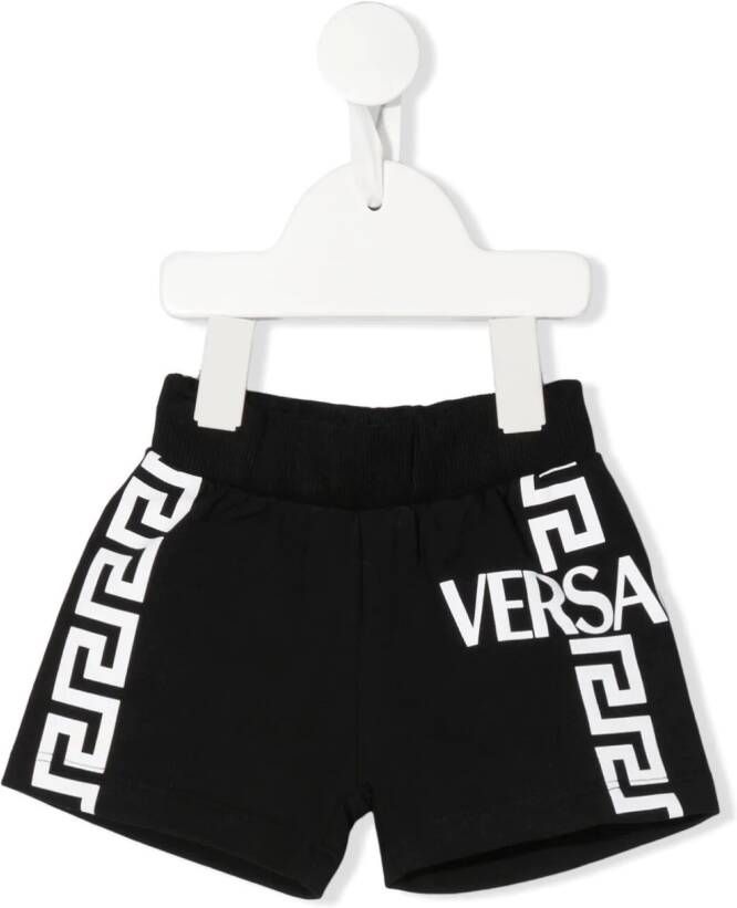 Versace Kids Shorts met logoprint Zwart