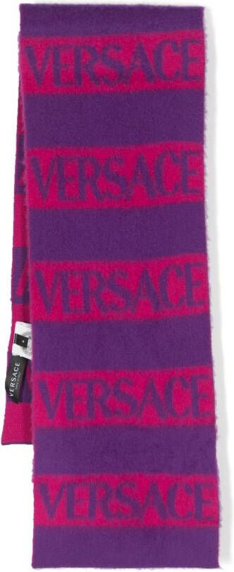 Versace Kids Sjaal met logo Paars
