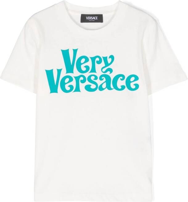 Versace Kids T-shirt met tekst Wit