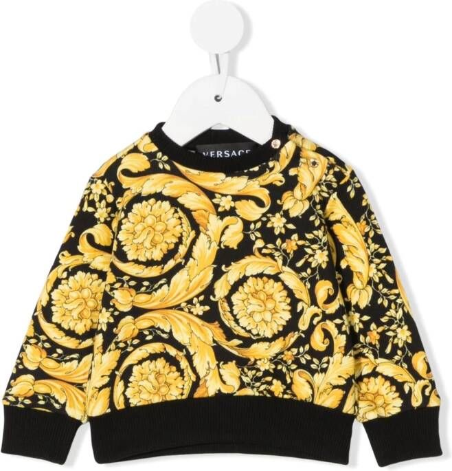 Versace Kids Sweater met Barocco print Goud