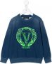 Versace Kids Sweater met logoprint Blauw - Thumbnail 1