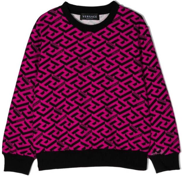 Versace Kids Sweater met logoprint Roze