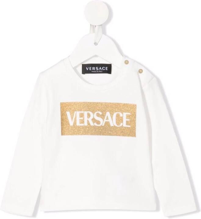 Versace Kids Sweater met logoprint Wit