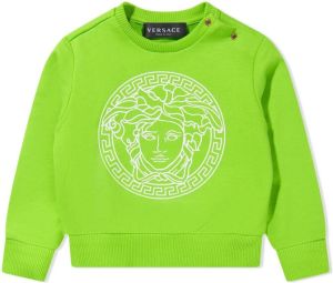 Versace Kids Sweater met Medusa print Groen