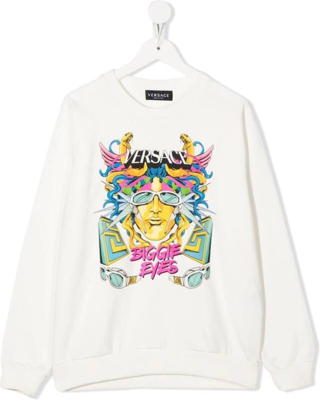 Versace Kids Sweater met print Wit