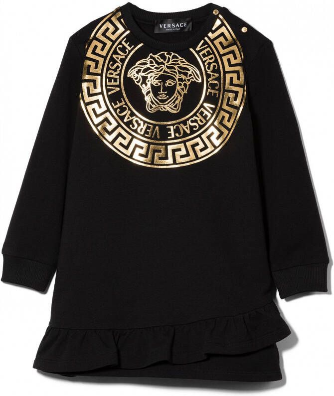 Versace Kids Sweaterjurk met print Zwart