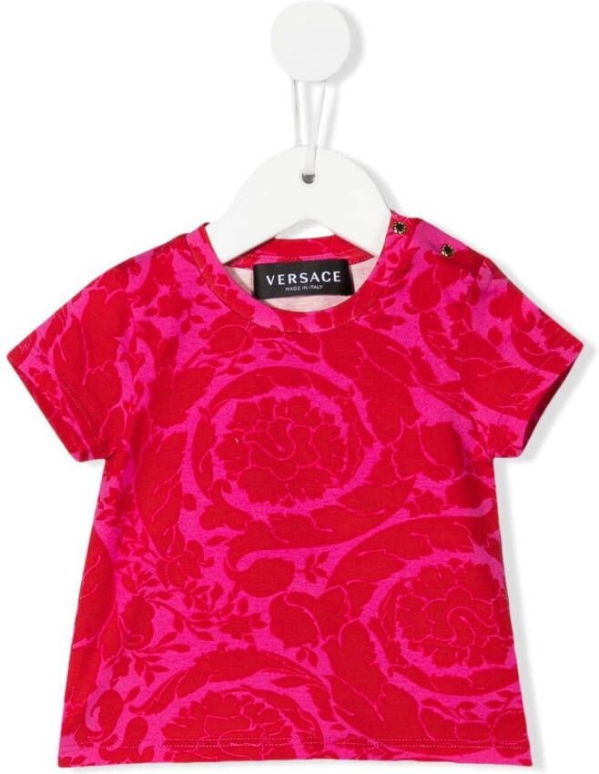 Versace Kids T-shirt met barokprint Roze
