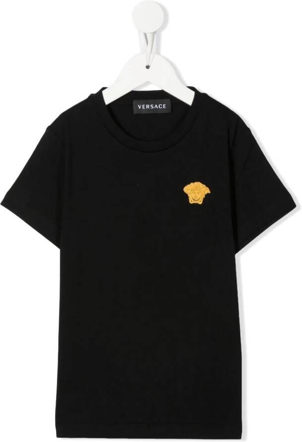 Versace Kids T-shirt met borduurwerk Zwart