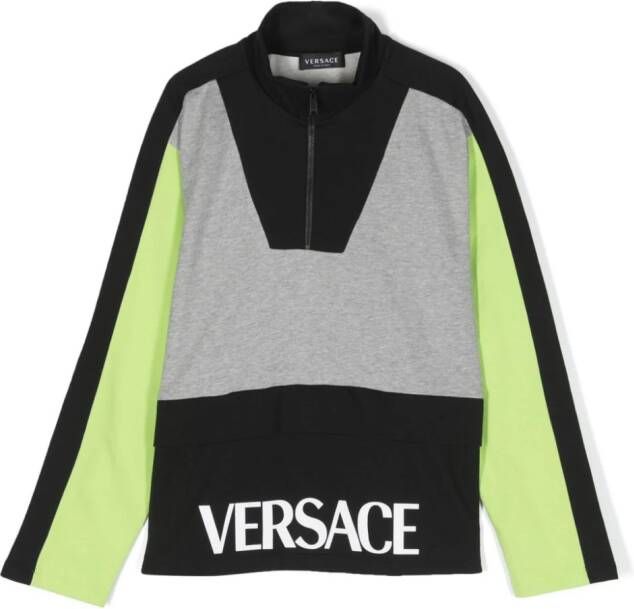 Versace Kids T-shirt met colourblocking Zwart