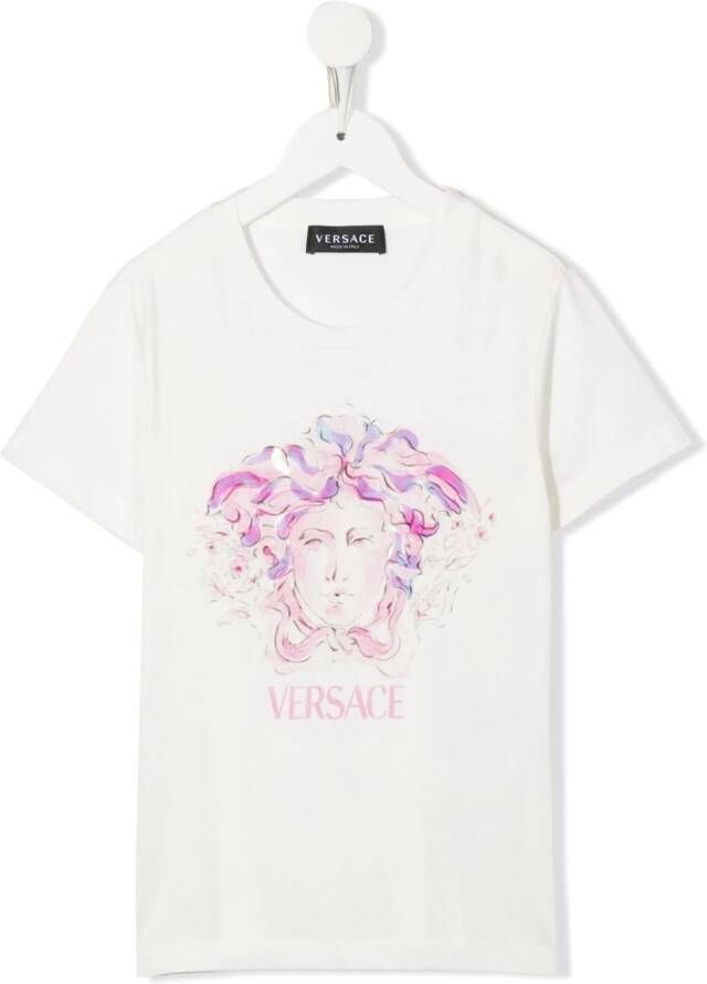 Versace Kids T-shirt met grafische print Wit