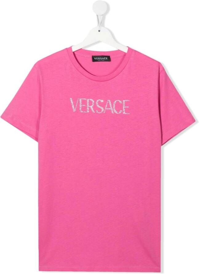 Versace Kids T-shirt met logo Roze