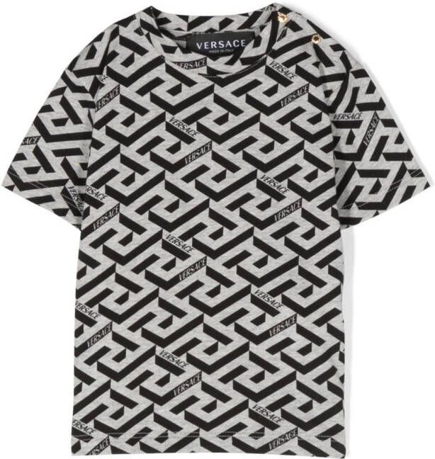 Versace Kids T-shirt met logoprint Zwart