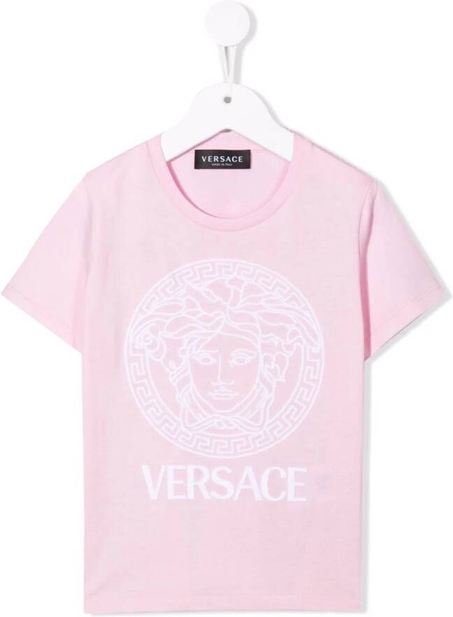 Versace Kids T-shirt met Medusa print Roze