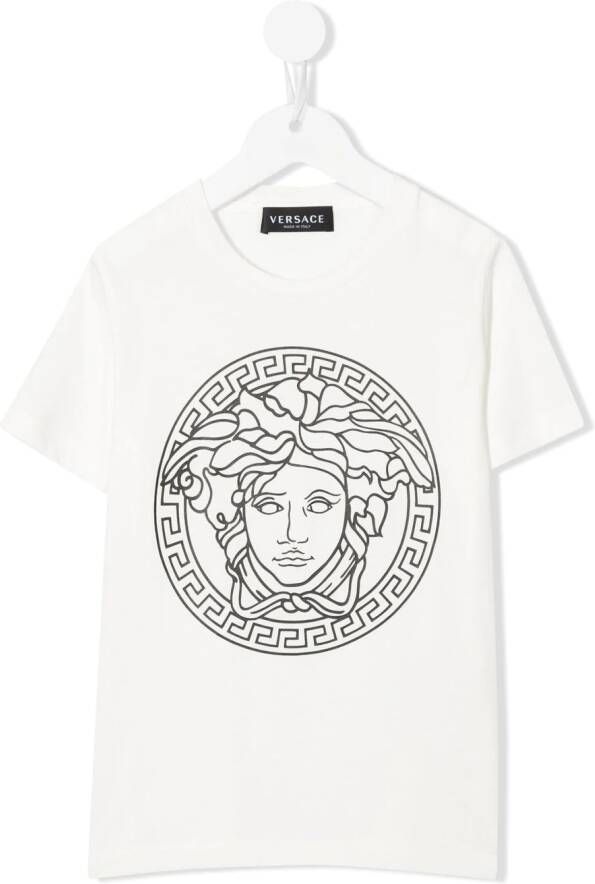 Versace Kids T-shirt met Medusa print Wit