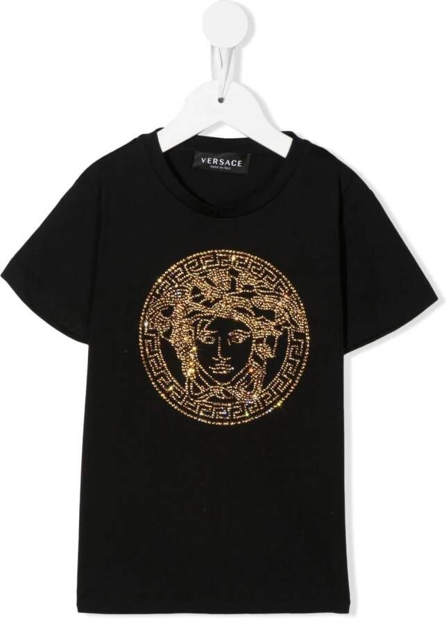 Versace Kids T-shirt met Medusa print Zwart