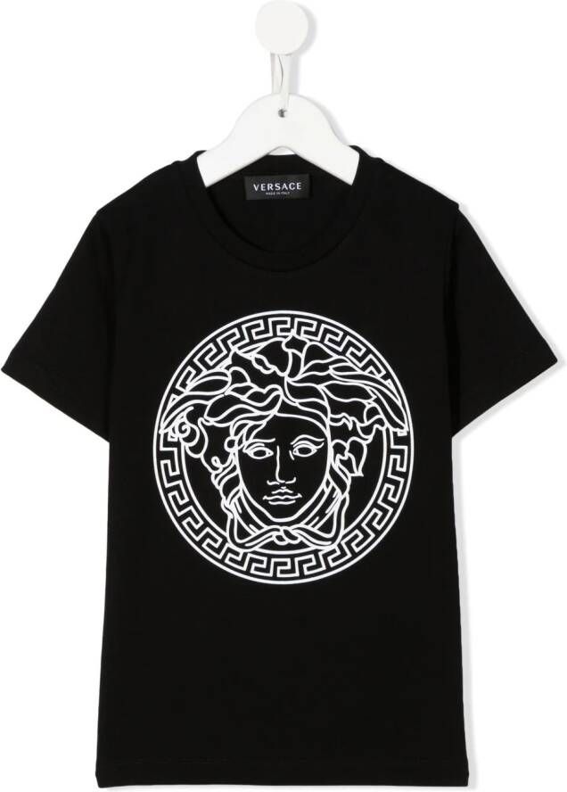 Versace Kids T-shirt met Medusa print Zwart